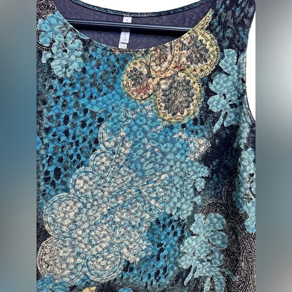 Vintage White Stag Women’s Earth Toned Abstract Print Blouse Size Small Y2K - Picture 6 of 8